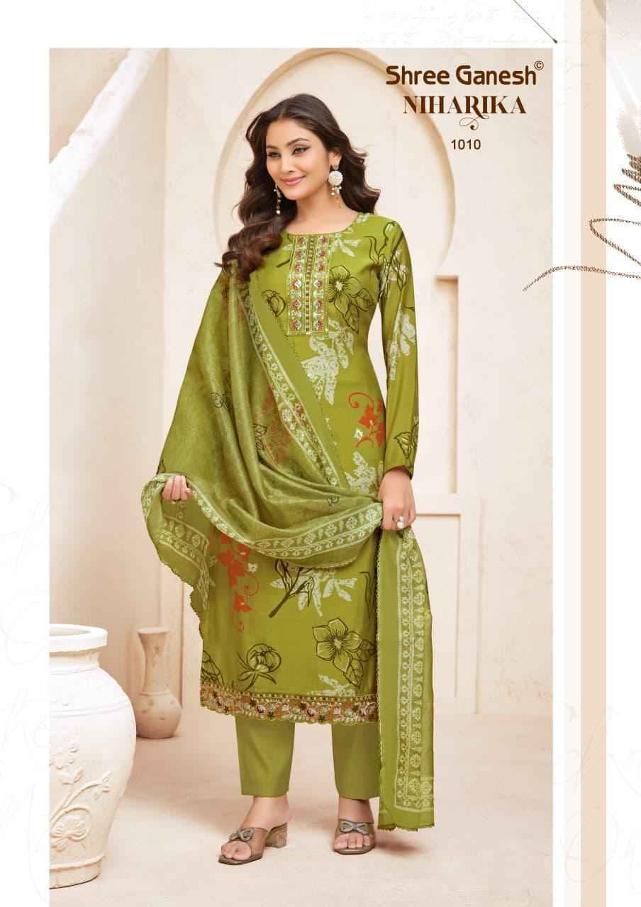 Shree Ganesh Niharika Vol 1 Readymade Mal Chanderi Dress 10 pcs catalog