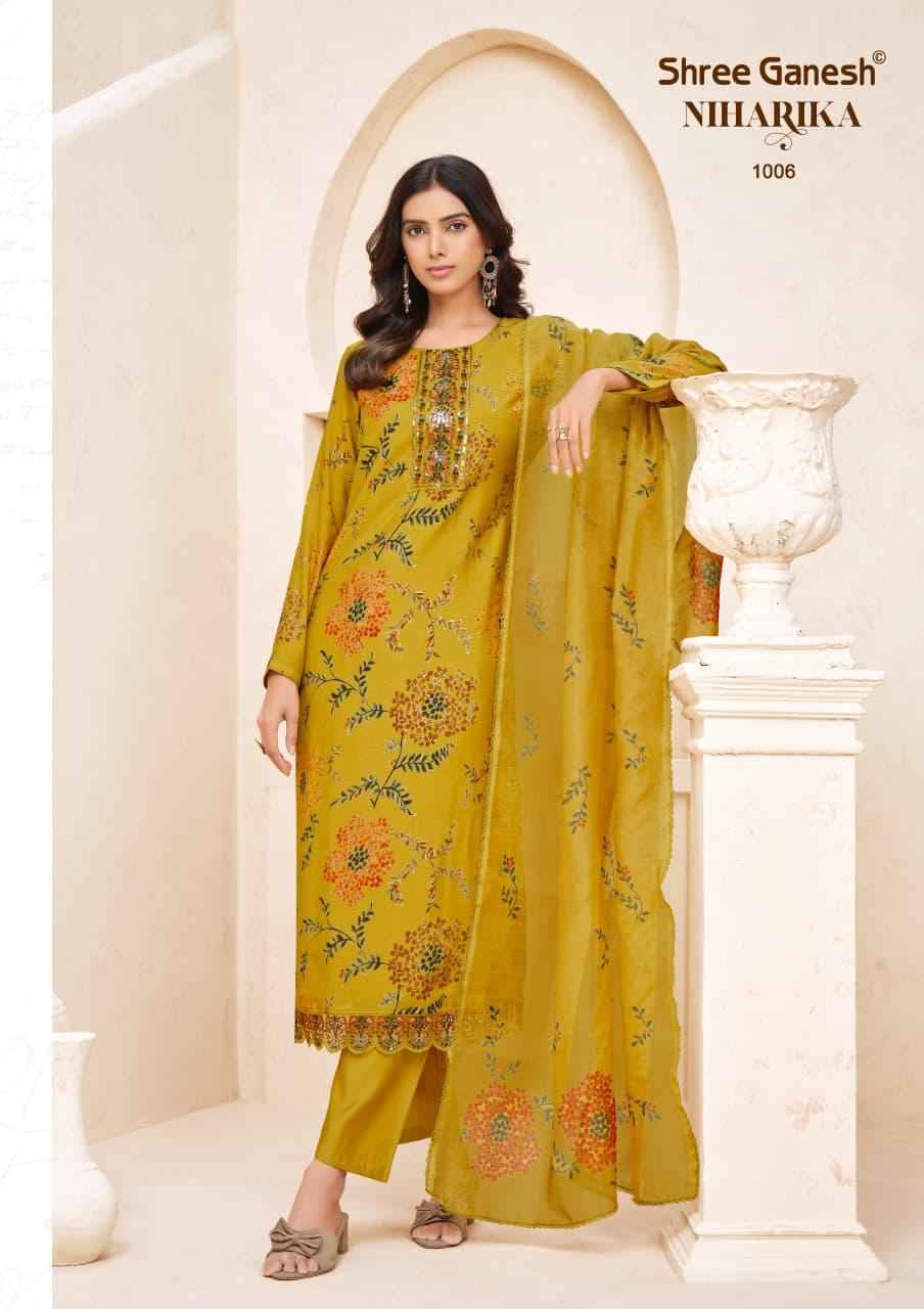 Shree Ganesh Niharika Vol 1 Readymade Mal Chanderi Dress 10 pcs catalog