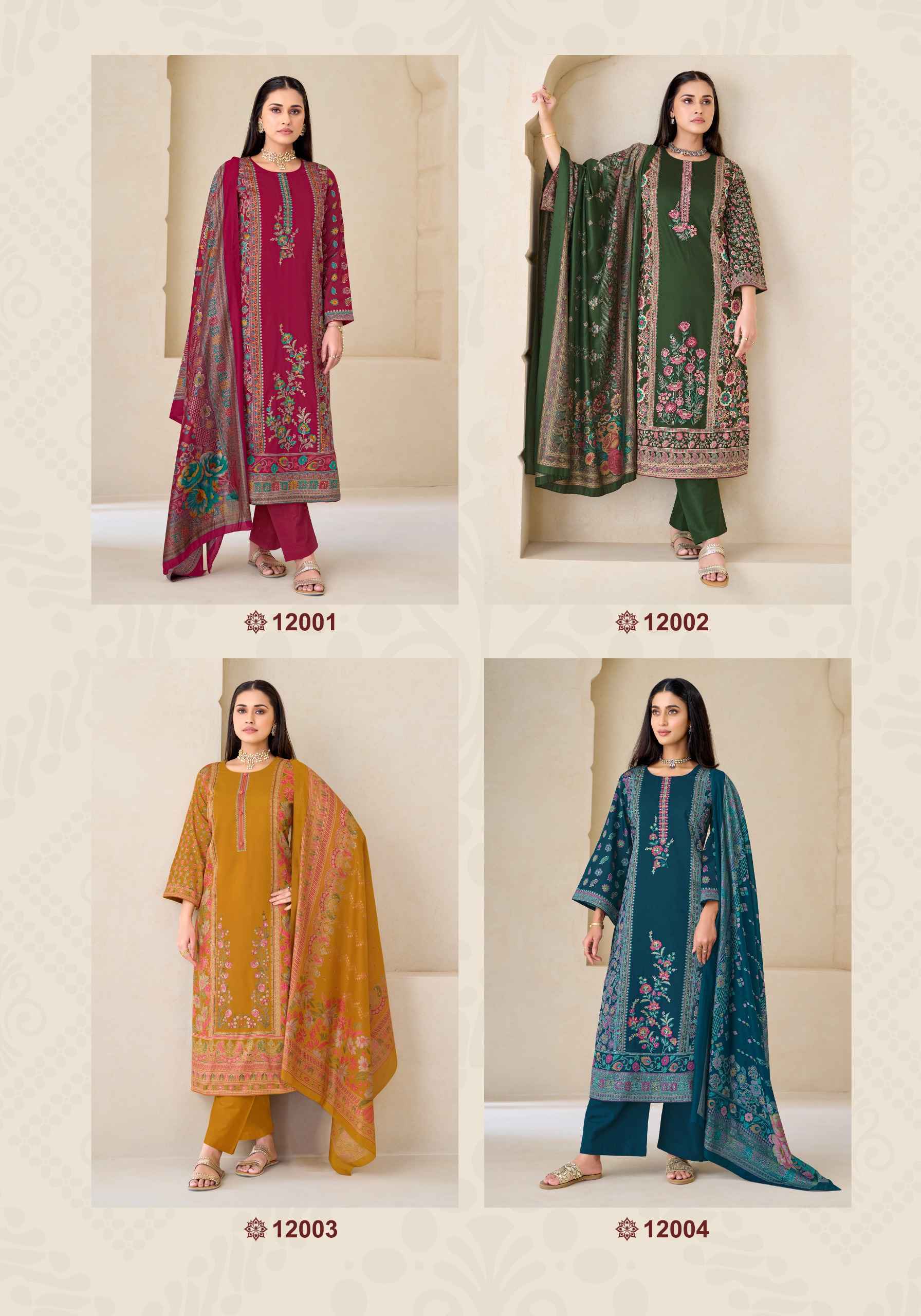Suryajyoti Kaamini Vol 12 Jam Satin Dress Material 6 pcs Catalogue