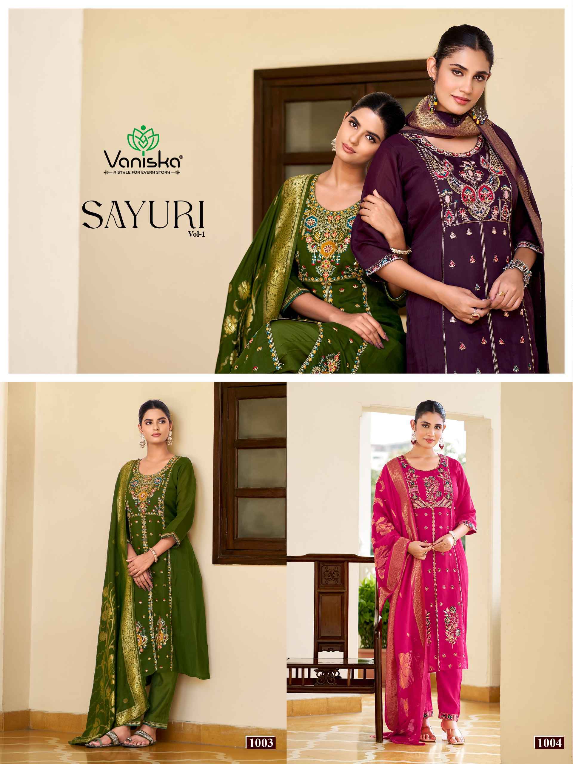 Vaniska Fashion Sayuri Vol 1 Chanderi Silk Kurti Combo 6 pcs Catalogue