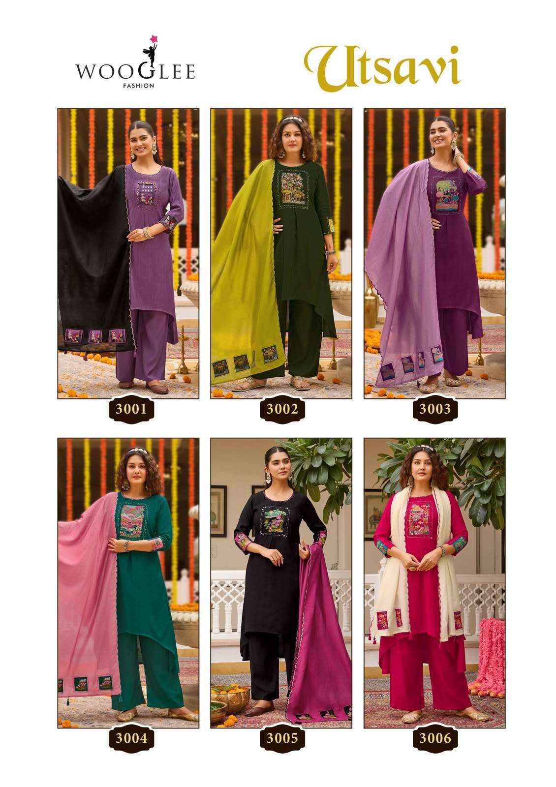 Wooglee Utsavi Viscose Kurti Combo 6 pcs Catalogue