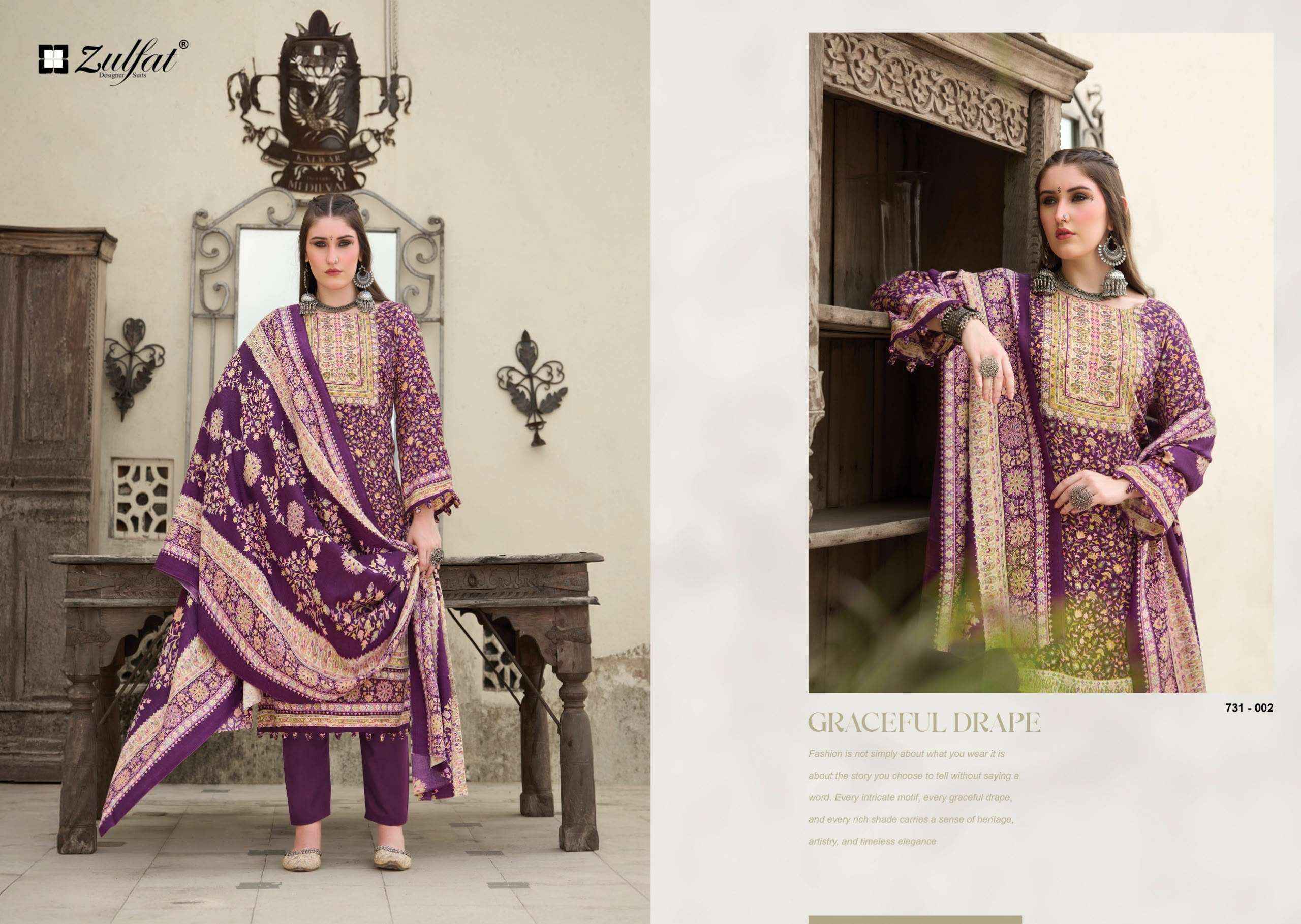 Zulfat Gulnoor Woollen Pashmina Dress Material 6 pcs Catalogue