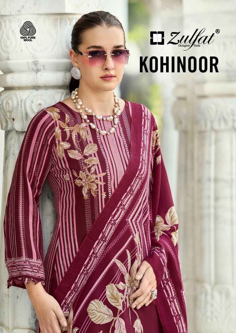 Zulfat Kohinoor Woollen Pashmina Dress Material 6 pcs Catalogue
